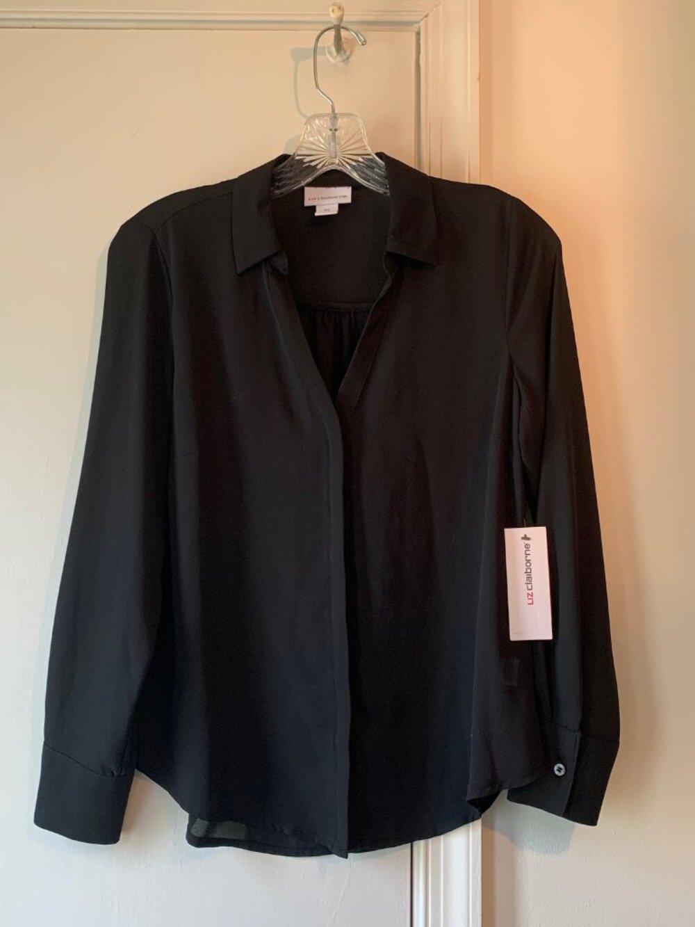 Liz Claiborne Black button down shirt NWT